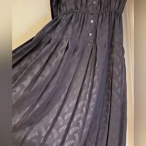 Vintage Ambria Navy Blue silk size 8 long midi